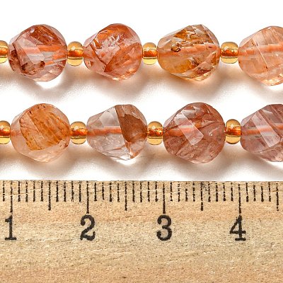 Natural Red Hematoid Quartz/Ferruginous Quartz Beads Strands G-M443-B07-02-1