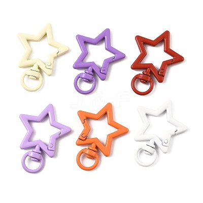 10Pcs Spray Painted Alloy Swivel Snap Hook Clasps FIND-FS0004-55-1