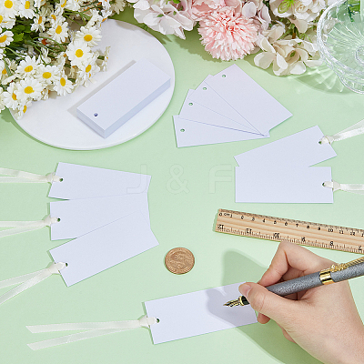 50Pcs Blank Rectangle White Paper Gift Tags CDIS-CN0001-03B-1