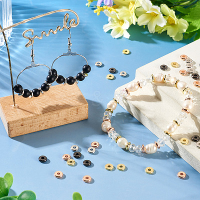 40Pcs 4 Colors Brass Spacer Beads KK-TADJ0001-09C-1