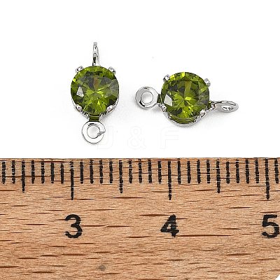 SHEGRACE Brass Pave Cubic Zirconia Flat Round Connector Charms XGRQ2O414-435D-P-1