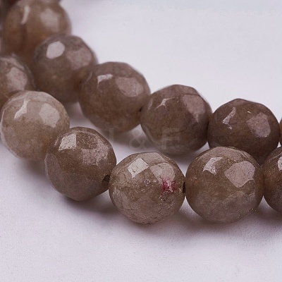 Natural White Jade Bead Strands G-R166-8mm-16-1