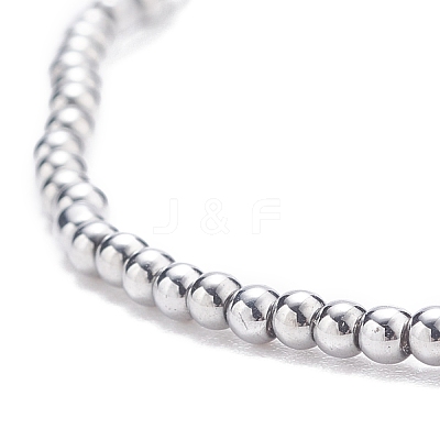 Glass Round Beaded Stretch Bracelet for Women BJEW-JB07911-05-1