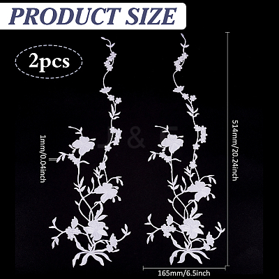 Polyester Embroidery Flower Lace Appliques DIY-WH0504-262-1