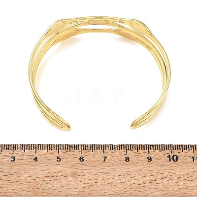 Brass Enamel Multi-strand Cuff Bangles for Women BJEW-A173-01G-02-1