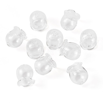 10Pcs Glass Bead Caps for Wind Chimes Making GLAA-BY0001-05B-1