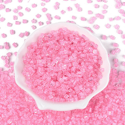 Transparent Inside Colours Glass Seed Beads SEED-T007-11H-1