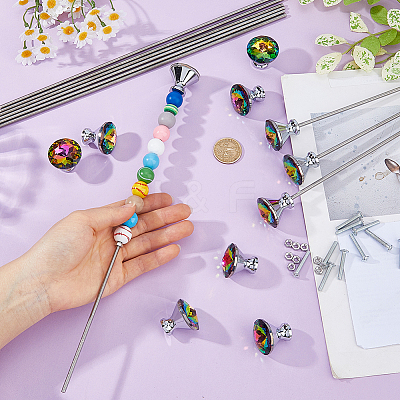 DIY Beaded Garden Stakes Making Kit DIY-FH0010-86B-1