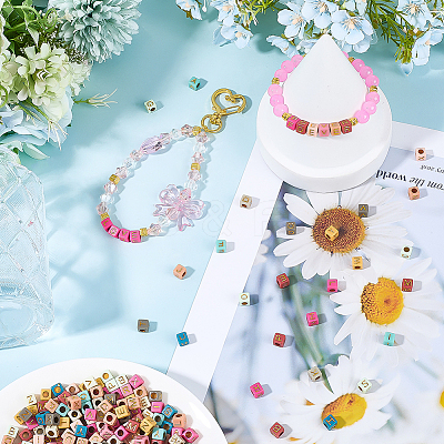 1400Pcs Plating Acrylic Beads MACR-SP0001-71-1