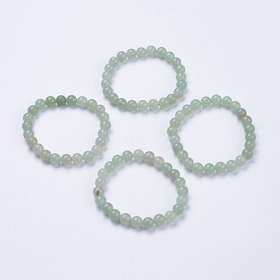 Natural Green Aventurine Beaded Stretch Bracelets BJEW-I253-8mm-10-1