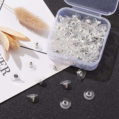 100Pcs Iron Clutch Earring Backs FIND-YW0004-11-1