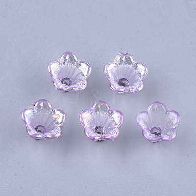 Transparent Acrylic Bead Caps TACR-T007-04E-1