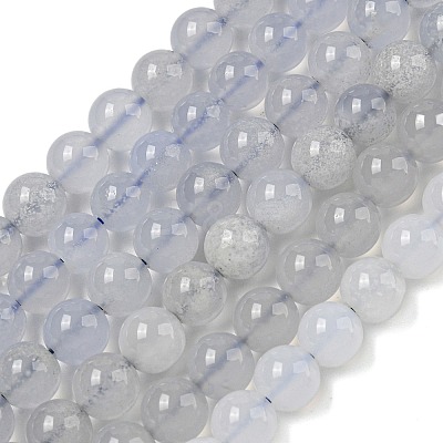 Natural Blue Chalcedony Beads Strands G-K310-C12-6mm-A-1