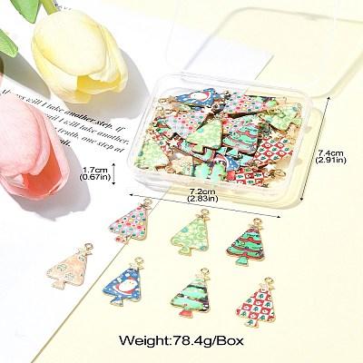 40Pcs 8 Styles Christmas Theme Alloy Pendant FIND-CJ0002-32-1