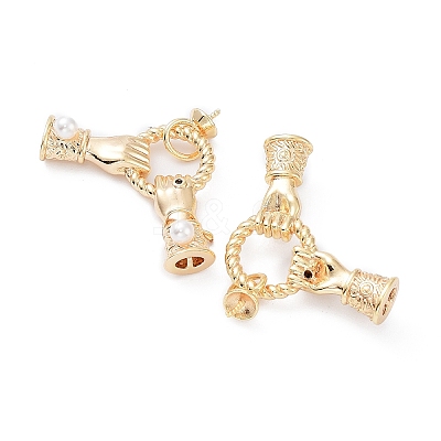 Rack Plating Brass Cup Pearl Peg Bails Pin Pendants KK-A183-67G-1