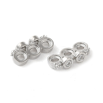 Rack Plating Brass Pave Clear Cubic Zirconia Spacer Bars X-KK-B088-11B-P-1
