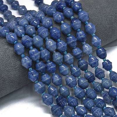Natural Dyed & Heated Blue Aventurine Beads Strands G-K389-D12-01-1
