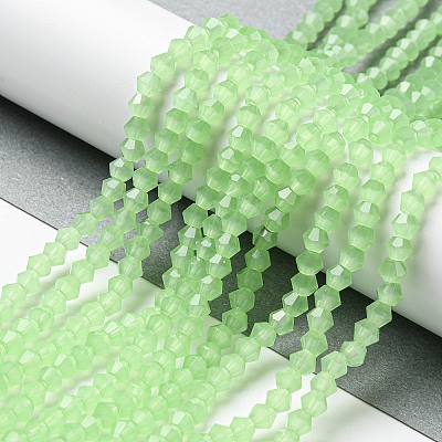 Imitation Jade Glass Beads Strands GLAA-F029-J4mm-01-1