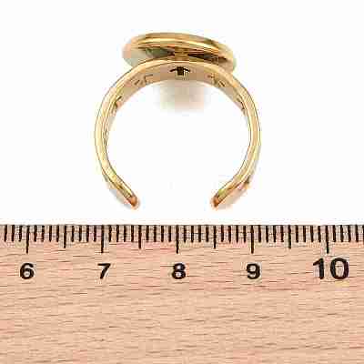 Hollow Cross 304 Stainless Steel Cuff Ring Components SA-CBA098D-02G-D-1