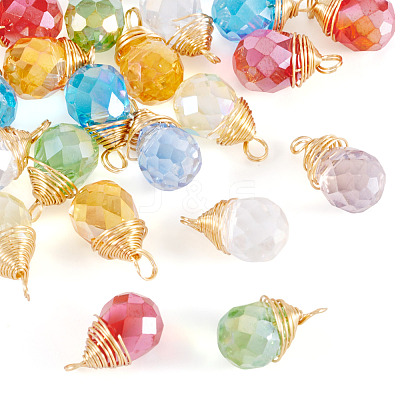 20Pcs Glass Pendants PALLOY-TA00240-1