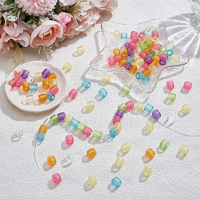 120Pcs Transparent Acrylic European Beads MACR-SC0002-58-1