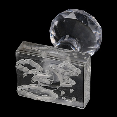 Clear Acrylic Soap Stamps with Handle DIY-XCP0002-91A-1