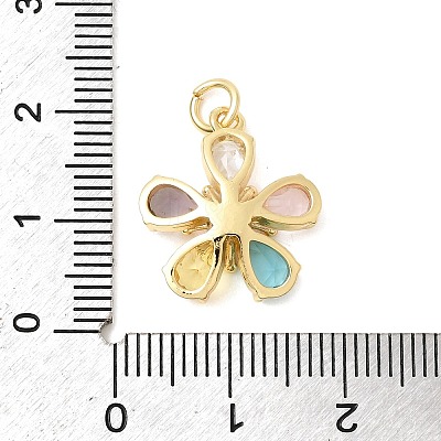 Brass Pave Clear Cubic Zirconia Pendants X-KK-G554-18G-1