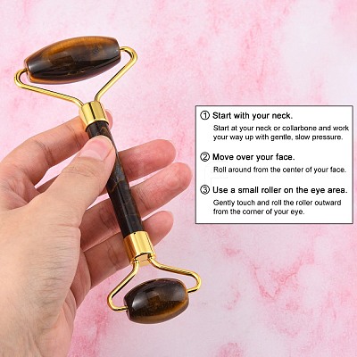 Natural Tiger Eye Face Massager DJEW-F005-01C-1