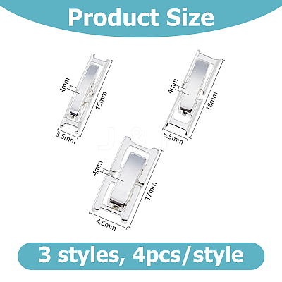 12Pcs 3 Styles Eco-Friendly Brass Watch Band Clasps KK-DC0004-67-1