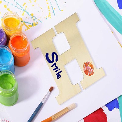 Letter Unfinished Wood Blank Cutouts LS-DIY-ZX040-01H-1