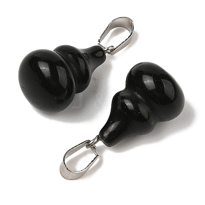 Natural Obsidian Pendants G-B127-03P-17-1