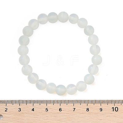 Opal Round Beaded Stretch Bracelets BJEW-F203-01-1