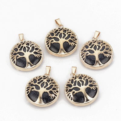 Synthetic Blue Goldstone Pendants G-S292-10D-G-1