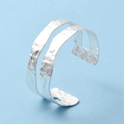 Rack Plating Brass Open Cuff Bangle for Women BJEW-A137-01S-1