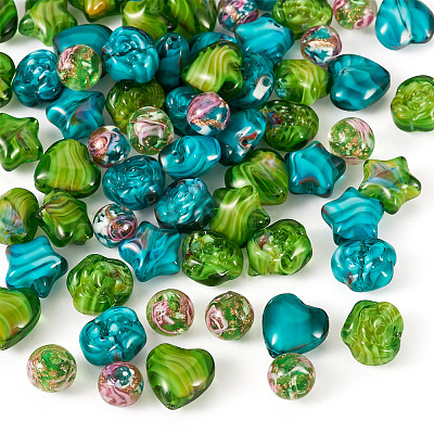80Pcs 8 Styles Millefiori Glass Beads Strands GLAA-TA0003-43A-1
