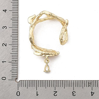 Brass Micro Pave Clear Cubic Zirconia Bead Frame KK-K371-49G-1