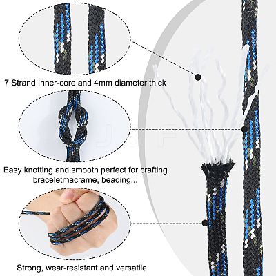 60M 12 Colors 7 Inner Cores Polyester & Spandex Cord Ropes RCP-SP0001-02B-1