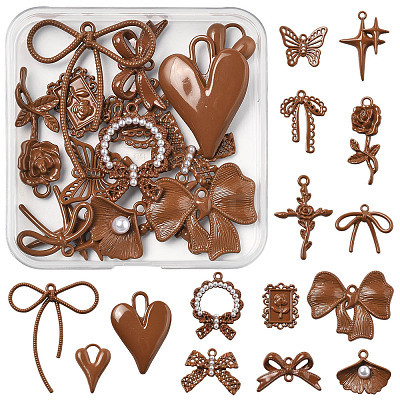 15Pcs 15 Styles Alloy Pendants FIND-FS0004-12-1