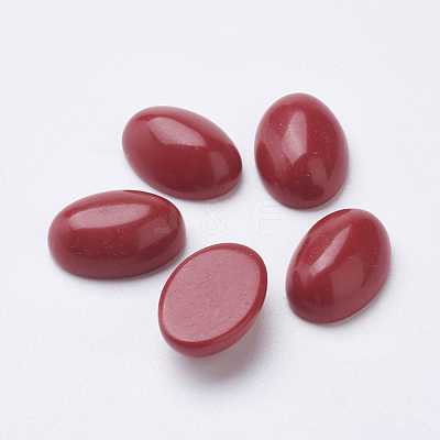 Synthetic Coral Cabochons X-G-F501-02-10x14mm-1