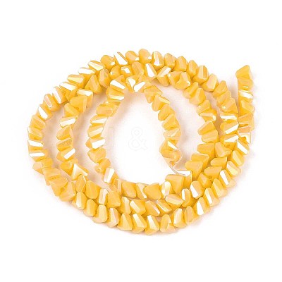 Electroplate Opaque Glass Beads Strands GLAA-N022-4mm-22-1