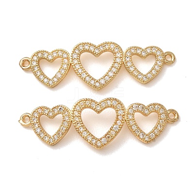 Brass Micro Pave Cubic Zirconia Connector Charms CU-CBA4579-02G-D-1