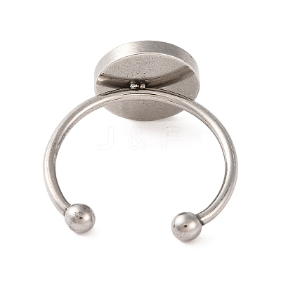 Non-Tarnish 304 Stainless Steel Open Cuff Ring Components STAS-S134-01P-04-1