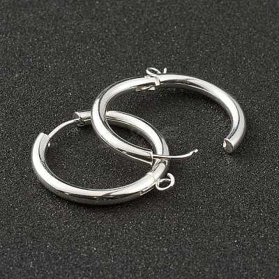 201 Stainless Steel Huggie Hoop Earring Findings STAS-P283-01M-S-1