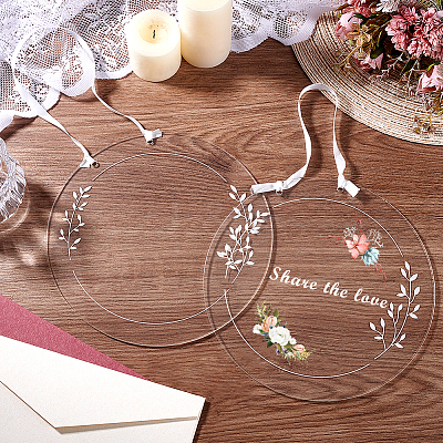 2Pcs Acrylic Clear Big Pendants TACR-GA0001-14E-1