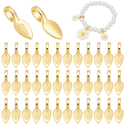 50Pcs Alloy Glue-on Flat Pad Bails FIND-PH0020-14-1