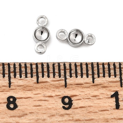 Flat Round Brass Rhinestone Connecter Settings KK-P340-06A-P-1