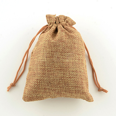 Polyester Imitation Burlap Packing Pouches Drawstring Bags LS-ABAG-R004-18x13cm-03-1