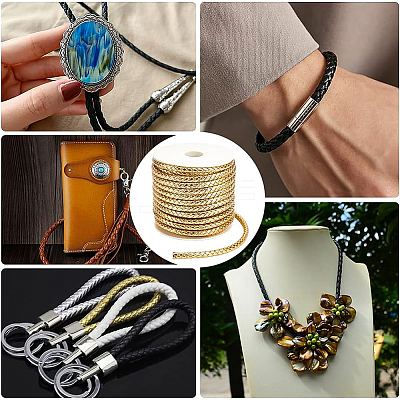 PU Imitation Leather Braided Cord WL-WH0003-14B-1