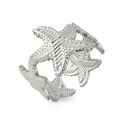 304 Stainless Steel Open Cuff Rings for Women RJEW-U060-01A-P-1