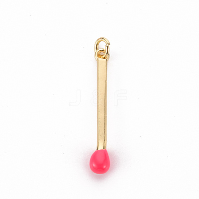 Brass Enamel Pendants KK-S362-032F-NR-1